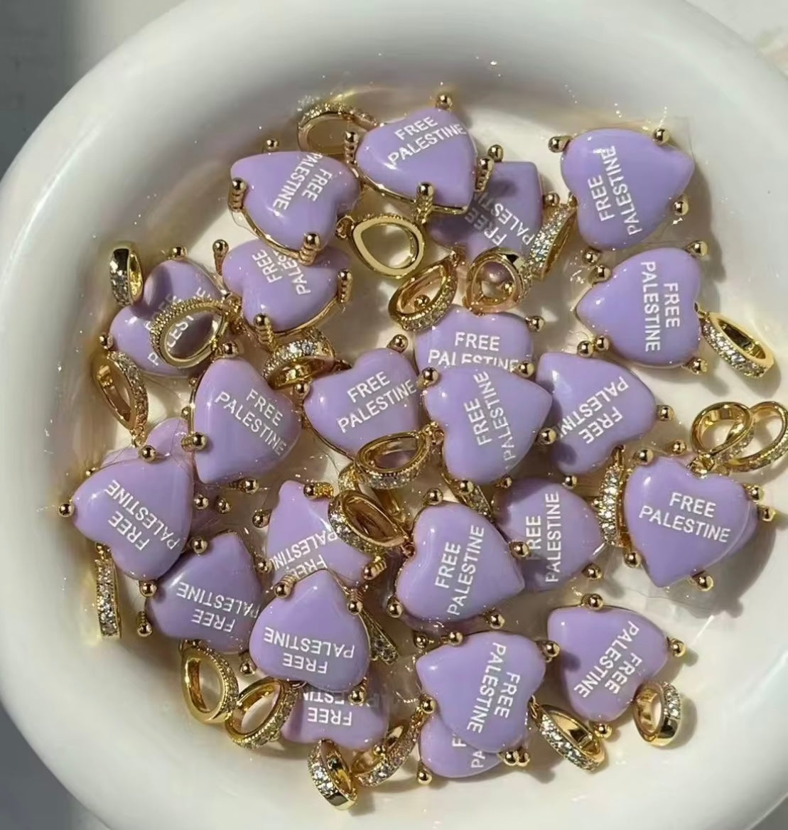 Free Palestine - purple necklace