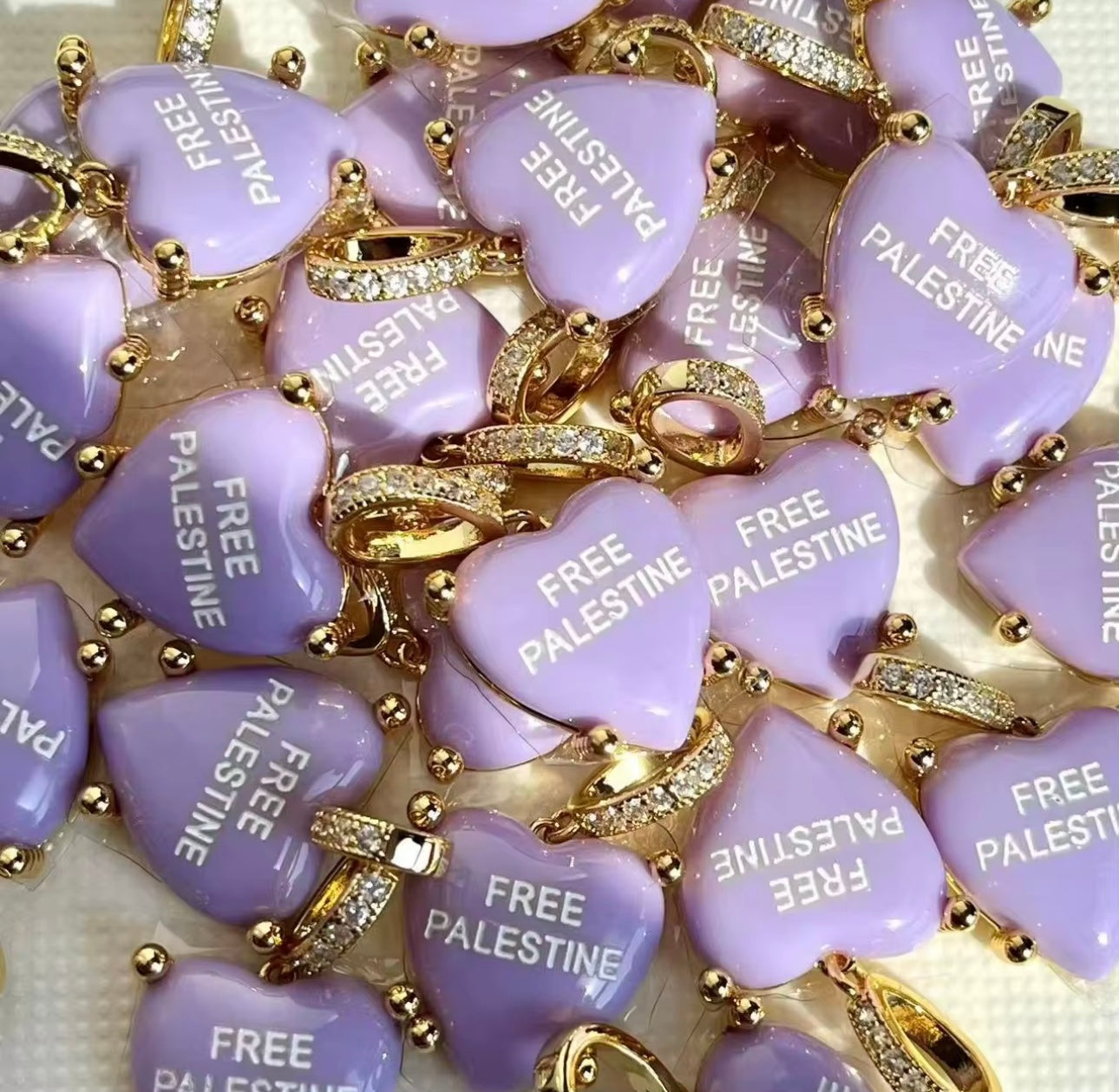 Free Palestine - purple necklace