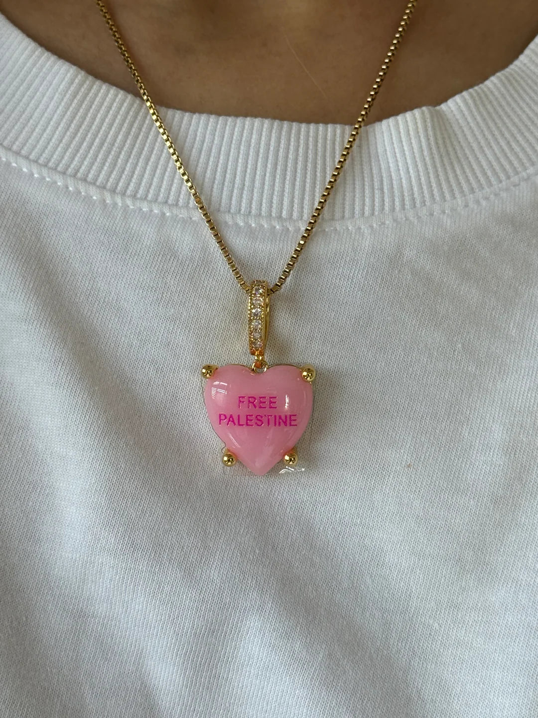 Free Palestine- Pink necklace