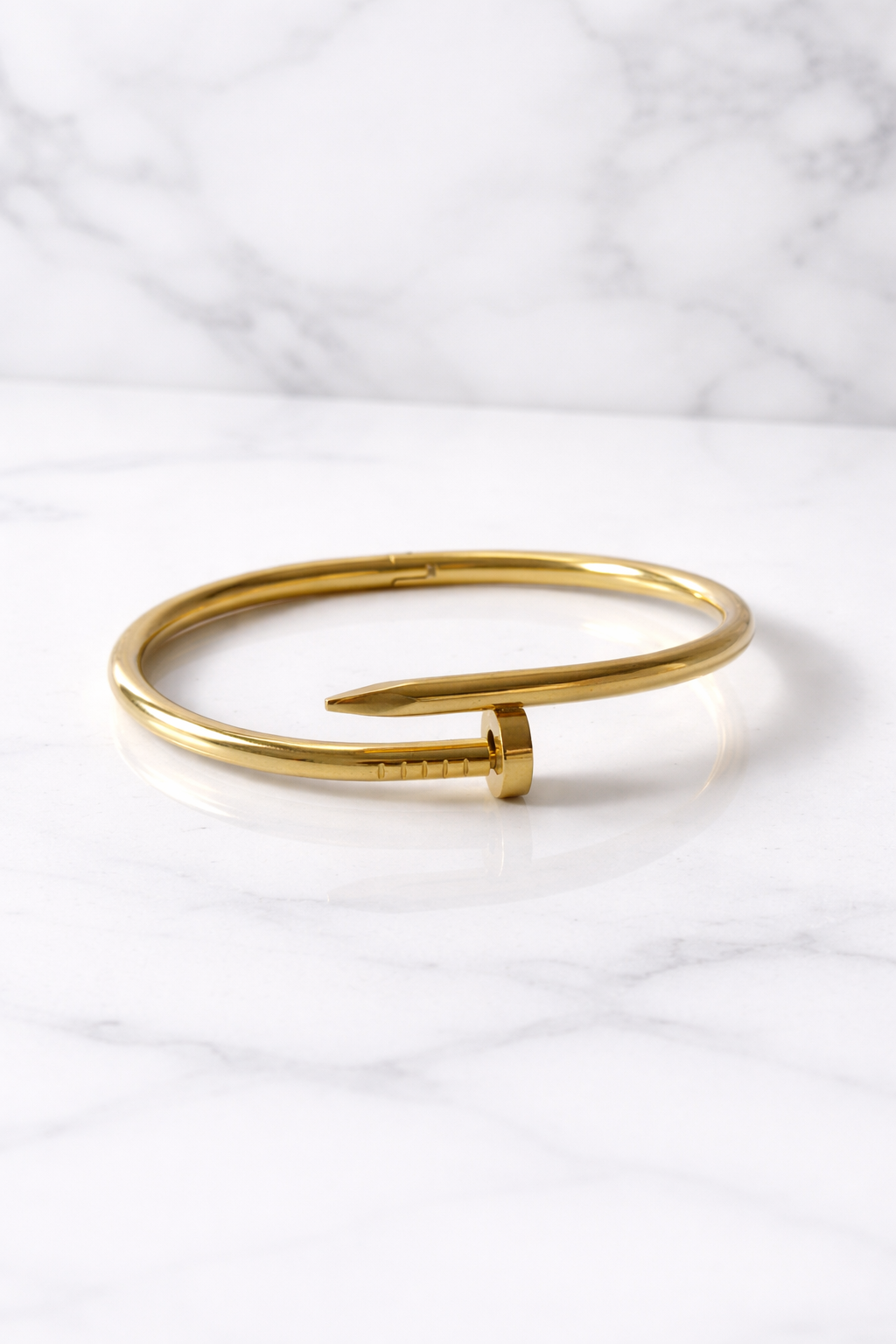 Nail Bangle- Solid No Diamonds