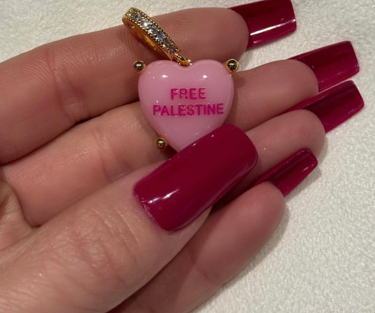 Free Palestine Necklace - pink