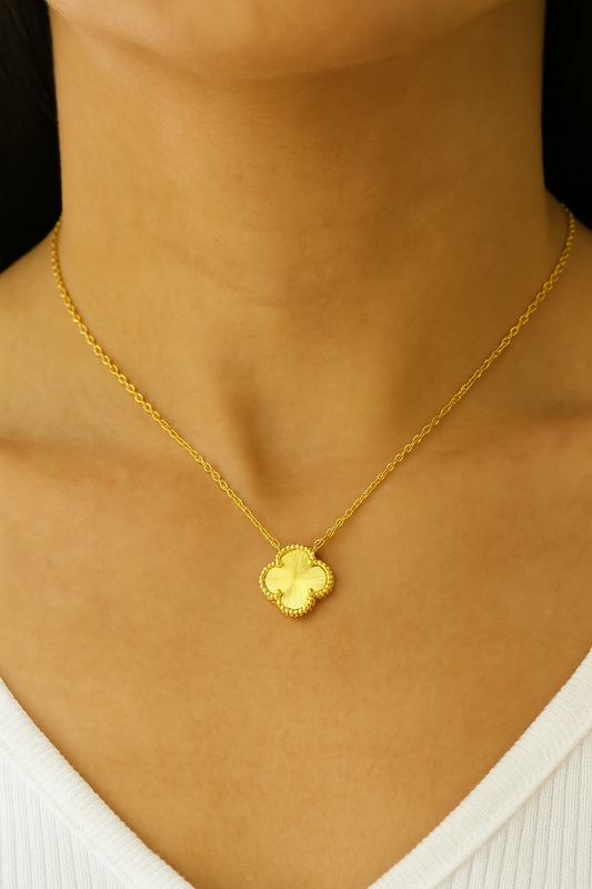 Single Clover Necklace - Gold
