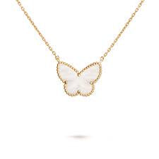 Butterfly necklace - white