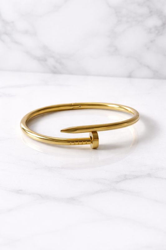 Nail Bangle- Solid No Diamonds