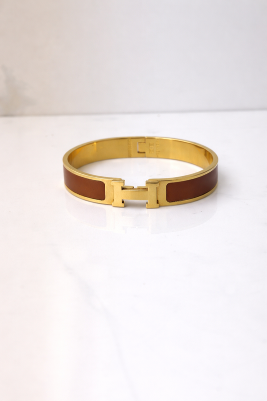 H Bangle- 4mm Brown